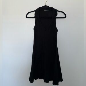 Zara Black Sleeveless Collared Dress